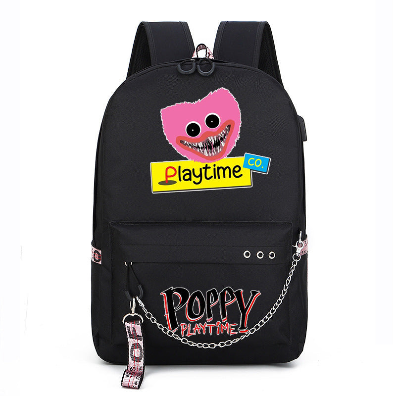 Poppy Playtime USB Charging Backpack Schoolbag Notebook Bag Gifts for Kids Students