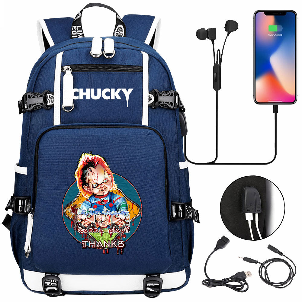 Child's Play USB Charging Backpack School NoteBook Laptop Travel Bags