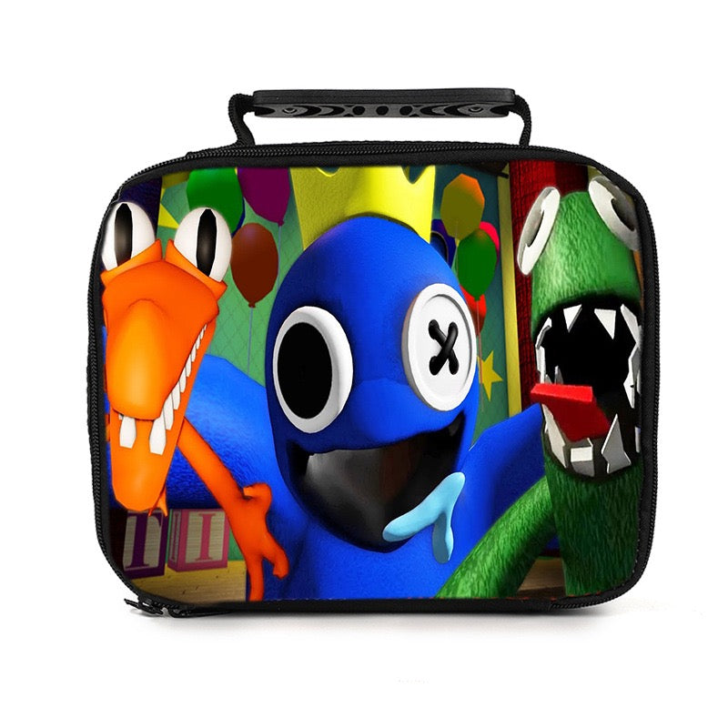 Rainbow Friends PU Leather Portable Lunch Box School Tote Storage Picnic Bag