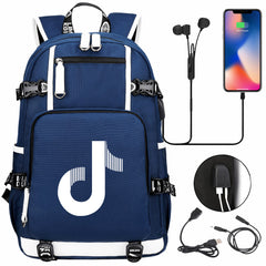 Tik Tok #4 USB Charging Backpack School NoteBook Laptop Travel Bags