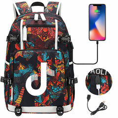 Tik Tok #4 USB Charging Backpack School NoteBook Laptop Travel Bags