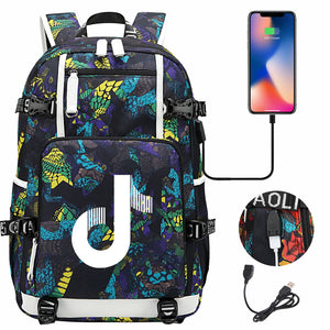 Tik Tok #4 USB Charging Backpack School NoteBook Laptop Travel Bags