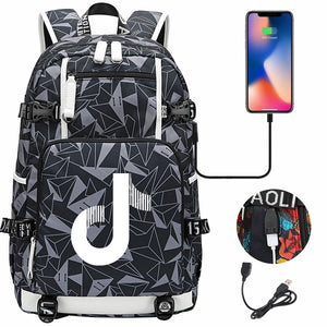 Tik Tok #4 USB Charging Backpack School NoteBook Laptop Travel Bags