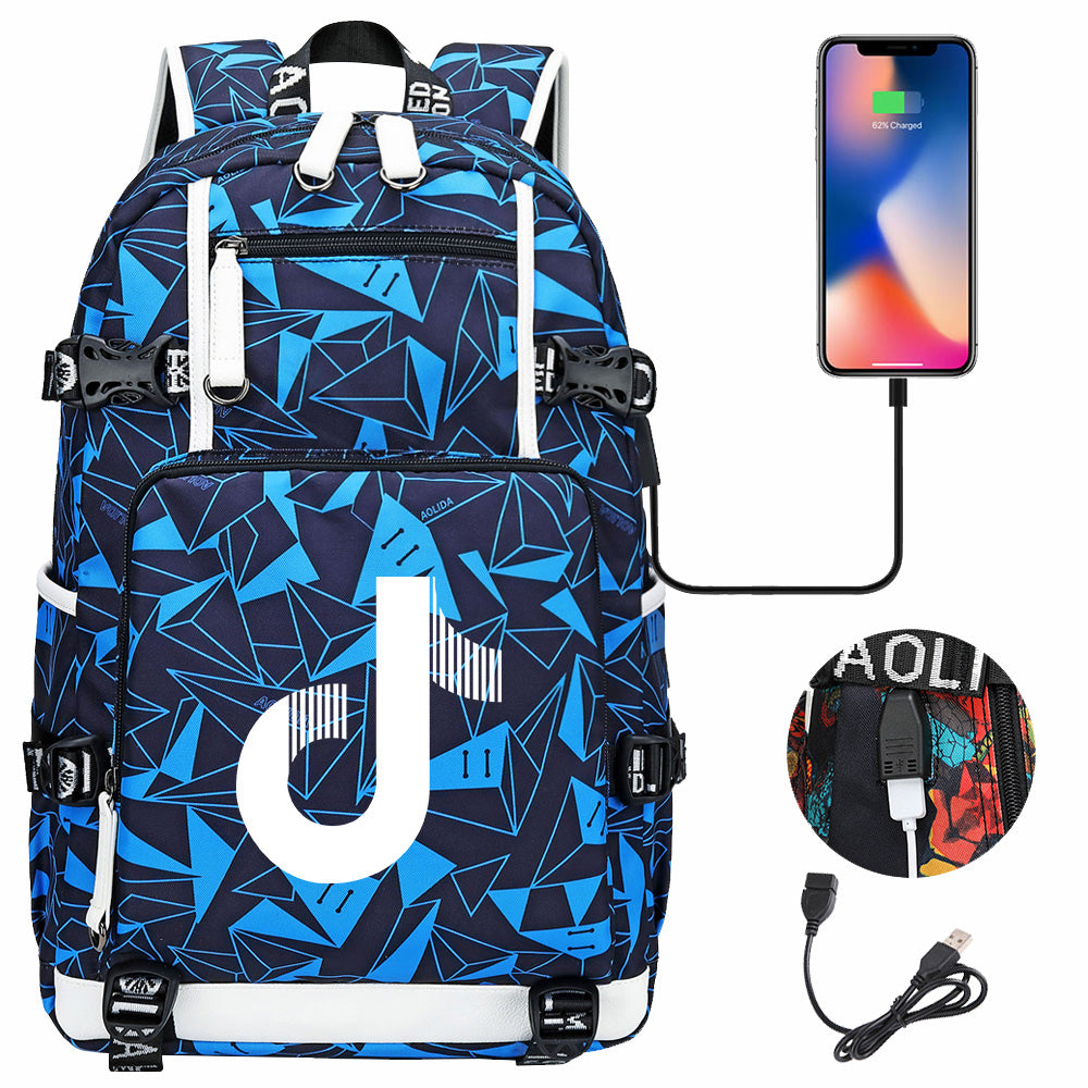 Tik Tok #4 USB Charging Backpack School NoteBook Laptop Travel Bags