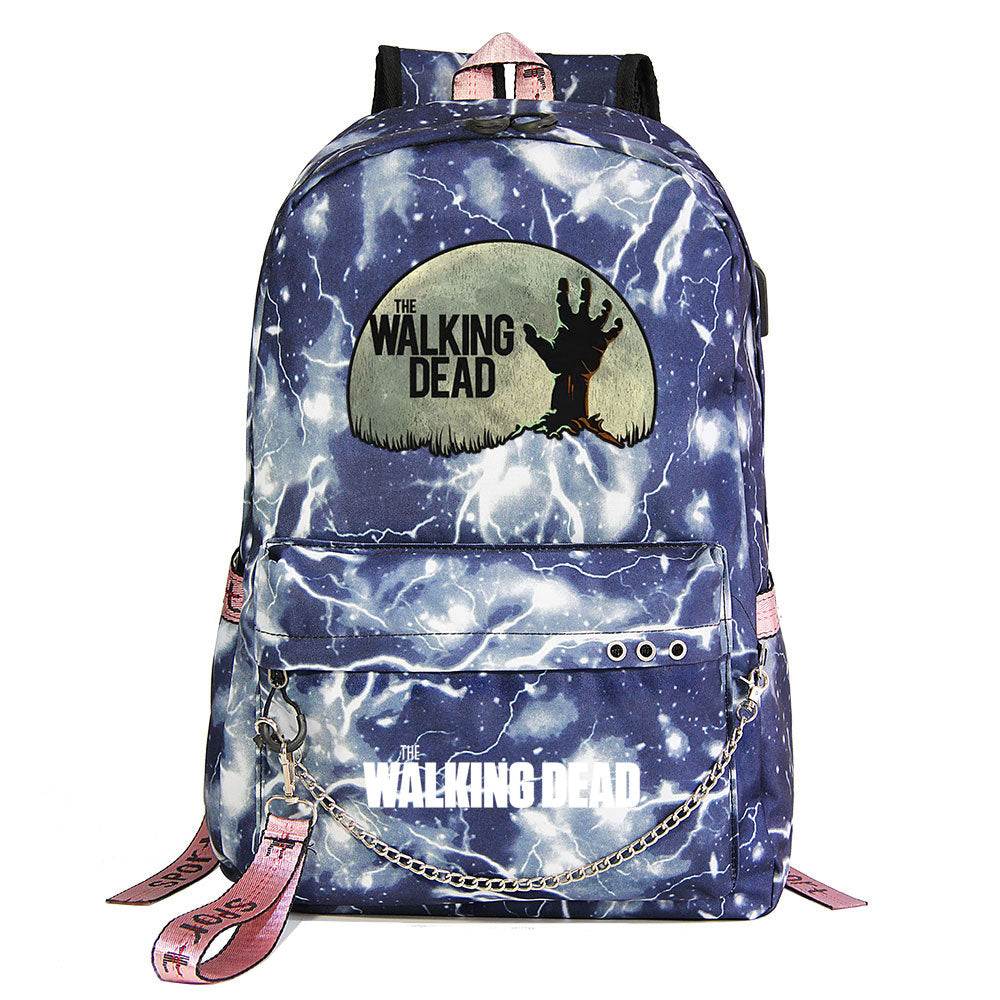 The Walking Dead USB Charging Backpack Shoolbag Notebook Bag Gifts for Kids Students