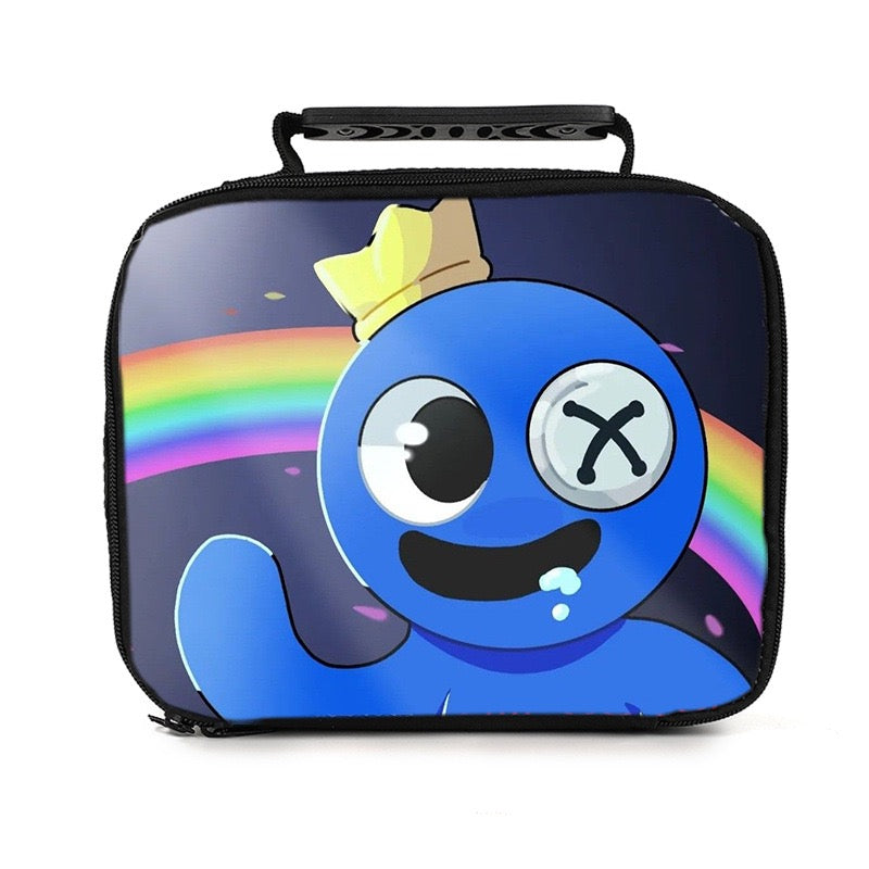 Rainbow Friends PU Leather Portable Lunch Box School Tote Storage Picnic Bag