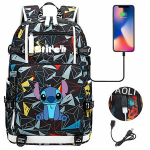 Lilo & Stitch Stitch #6 USB Charging Backpack School NoteBook Laptop Travel Bags