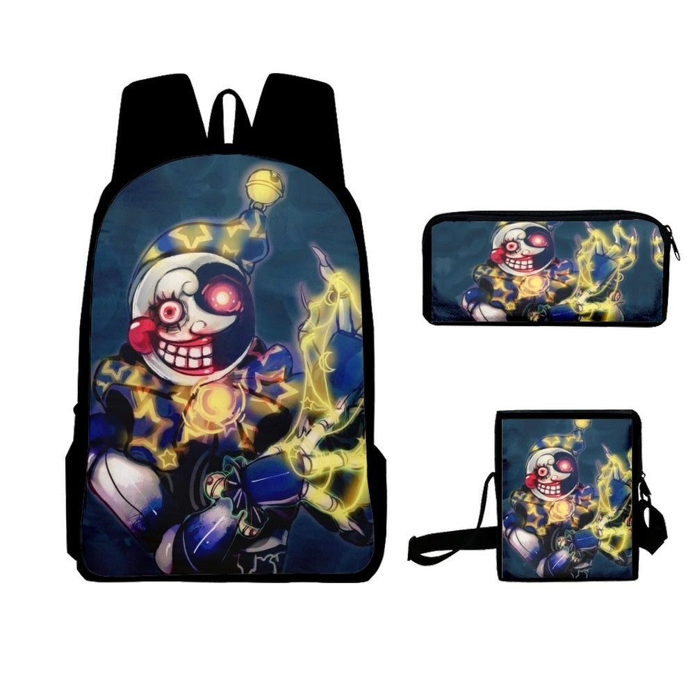 Fnaf Security Breach Sundrop Moondrop Schoolbag Backpack Lunch Bag Pencil Case Set Gift for Kids Students