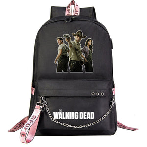 The Walking Dead USB Charging Backpack Shoolbag Notebook Bag Gifts for Kids Students