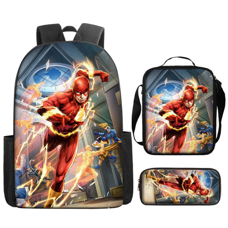The Flash Schoolbag Backpack Lunch Bag Pencil Case 3pcs Set Gift for Kids Students