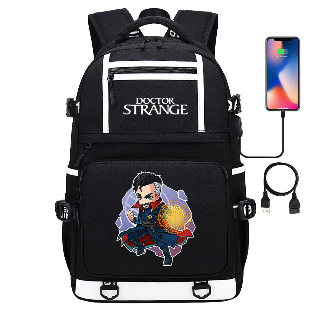 Doctor Strange #2 USB Charging Backpack School NoteBook Laptop Travel Bags
