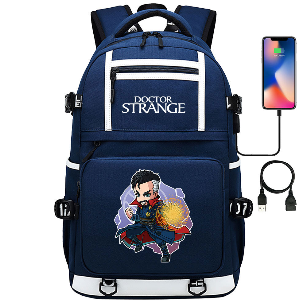 Doctor Strange #2 USB Charging Backpack School NoteBook Laptop Travel Bags