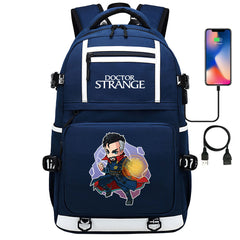 Doctor Strange #2 USB Charging Backpack School NoteBook Laptop Travel Bags