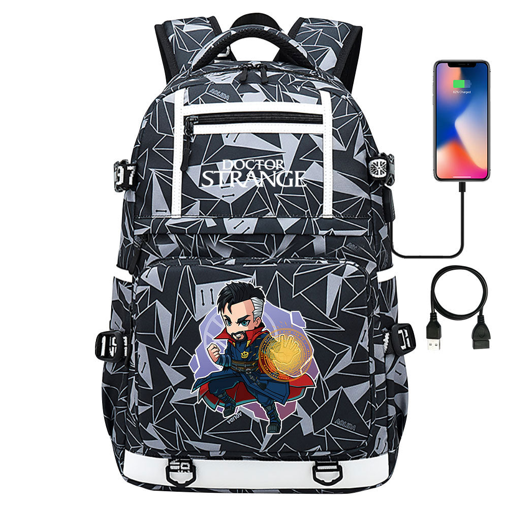 Doctor Strange #2 USB Charging Backpack School NoteBook Laptop Travel Bags