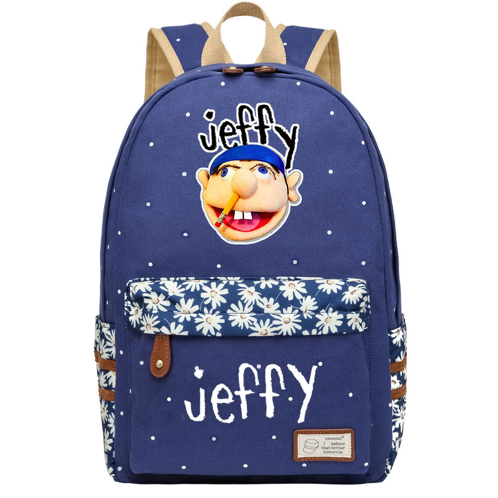 Jeffy Canvas Travel Backpack School Bag For Girl Kids Boy