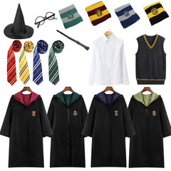 Harry Potter Gryffindor Hufflepuff Ravenclaw Slytherin Cosplay Uniform Halloween Party Costume  9 PCS