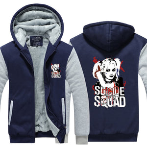 Suicide Squad Harley Quinn Hoodie Jacket Autumn Winter Unisex Zipper Sweatershirt Warm Coat