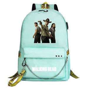 The Walking Dead USB Charging Backpack Shoolbag Notebook Bag Gifts for Kids Students