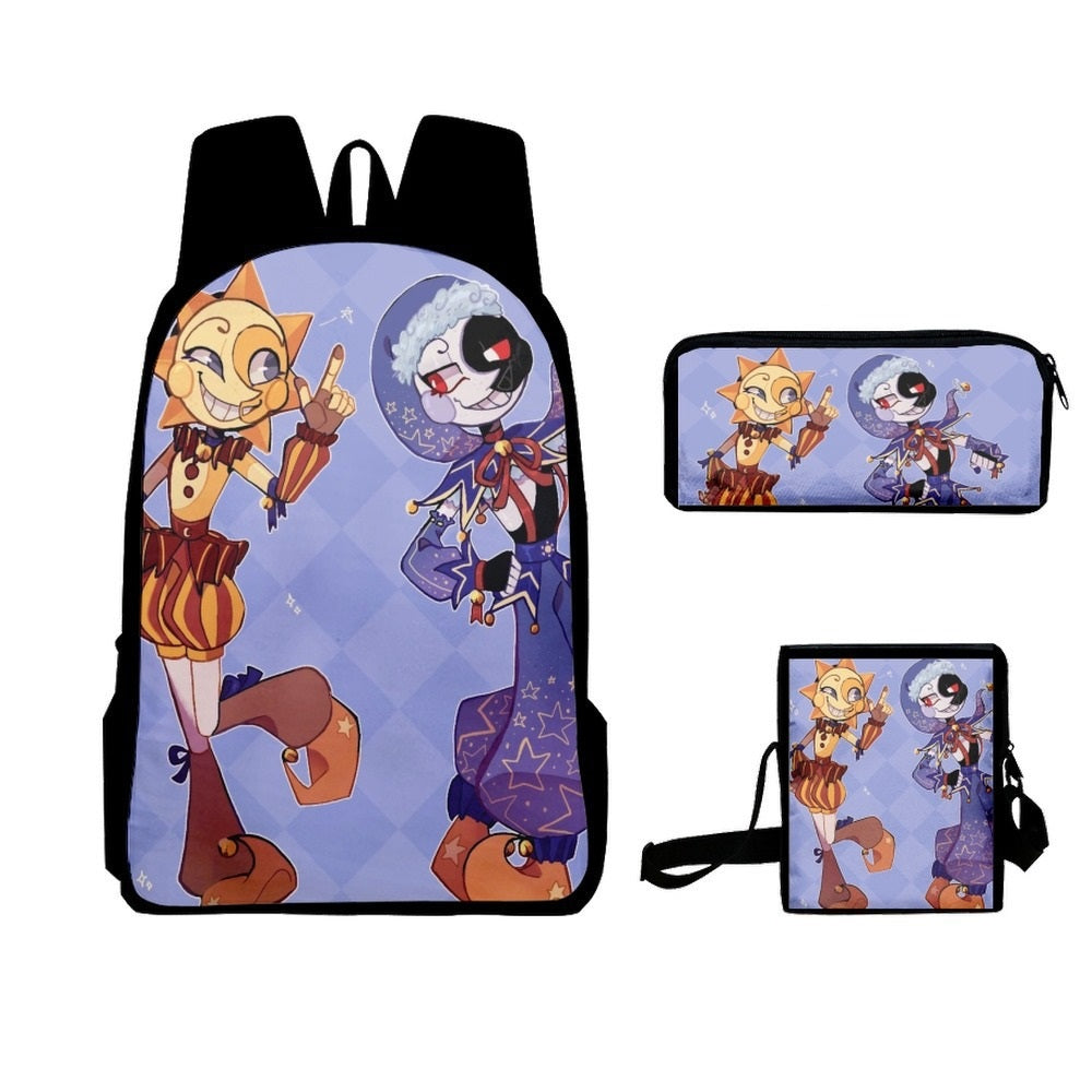 Fnaf Security Breach Sundrop Moondrop Schoolbag Backpack Lunch Bag Pencil Case Set Gift for Kids Students