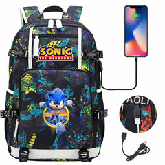 Hedgehog  #9 USB Charging Backpack School NoteBook Laptop Travel Bags