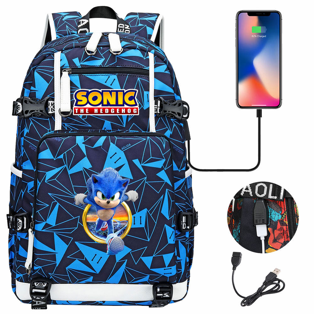 Hedgehog  #9 USB Charging Backpack School NoteBook Laptop Travel Bags