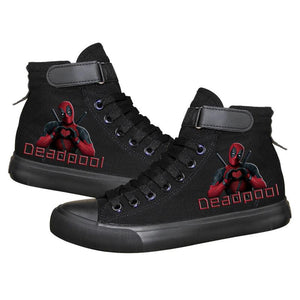 Marvel Deadpool Superhero  High Top Canvas Sneakers Cosplay Shoes For Kids