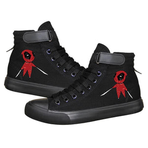 Marvel Deadpool Superhero  High Top Canvas Sneakers Cosplay Shoes For Kids