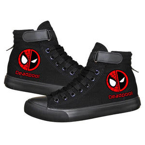 Marvel Deadpool Superhero  High Top Canvas Sneakers Cosplay Shoes For Kids