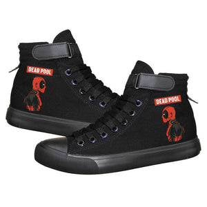 Marvel Deadpool Superhero  High Top Canvas Sneakers Cosplay Shoes For Kids