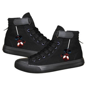 Spider Man Into the Spider-Verse Miles Morales High Top Canvas Sneakers Cosplay Shoes For Kids
