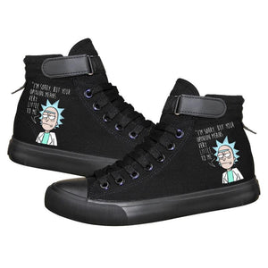 Anime Rick And Morty High Tops Casual Canvas Shoes Unisex Sneakers