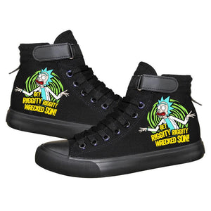 Anime Rick And Morty High Tops Casual Canvas Shoes Unisex Sneakers