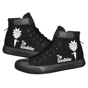 Anime Rick And Morty High Tops Casual Canvas Shoes Unisex Sneakers