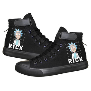 Anime Rick And Morty High Tops Casual Canvas Shoes Unisex Sneakers