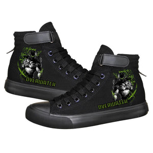 Game Over Watch Genji High Tops Casual Canvas Shoes Unisex Sneakers