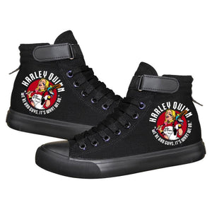 DC Comics Suicide Squad Harley Quinn High Top Sneaker Cosplay Shoes