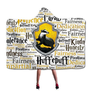 Harry Potter Hufflepuff Super Soft Cozy Throw Blanket In Cap Warm Blanket for Couch Throw Travel Hooded Blanket