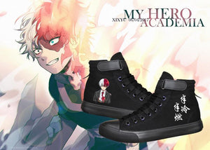Anime My Hero Academia Shoto Todoroki Shouto High Tops Casual Canvas Shoes Unisex Sneakers Luminous