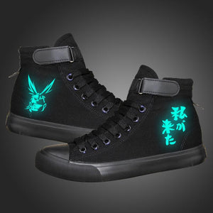 Anime My Hero Academia Izuku Midoriya High Tops Casual Canvas Shoes Unisex Sneakers Luminous