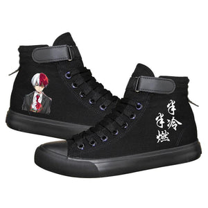 Anime My Hero Academia Shoto Todoroki Shouto High Tops Casual Canvas Shoes Unisex Sneakers Luminous