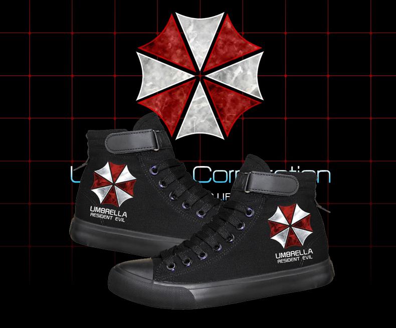 Movie Resident Evil Umbrella Corporation High Tops Casual Canvas Shoes Unisex Sneakers