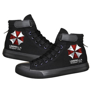 Movie Resident Evil Umbrella Corporation High Tops Casual Canvas Shoes Unisex Sneakers