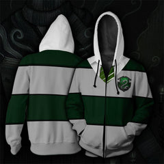 Harry Potter Slytherin Cosplay Hoodie Sweatshirt Sweater Zipper Jacket Coat