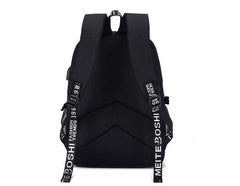 Game Super Mario USB Charging Backpack School Note Book Laptop Travel Bags