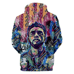 Black Panther Chadwick Boseman #8 Cosplay Sweater Hoodie Sweatshirt Coat  For Kids Adults