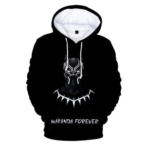 Black Panther Chadwick Boseman #12 Cosplay Sweater Hoodie Sweatshirt Coat  For Kids Adults