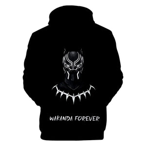 Black Panther Chadwick Boseman #12 Cosplay Sweater Hoodie Sweatshirt Coat  For Kids Adults