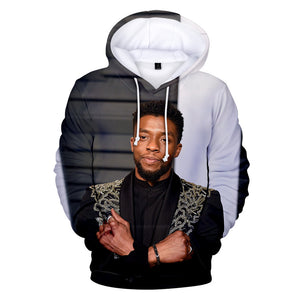 Black Panther Chadwick Boseman #16 Cosplay Sweater Hoodie Sweatshirt Coat  For Kids Adults