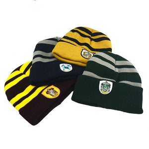 Harry Potter Hogwarts Gryffindor Hufflepuff Ravenclaw Slytherin Unisex Knitted Hat Halloween Cosply  Cap