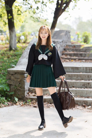 Harry Potter Gryffindor Slytherin Japanese School Uniforms For Girls Sailor Pleated Skirt JK Sets Uniform